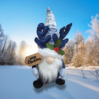 30cm Blue Christmas Gnome With Merry Christmas Sign image