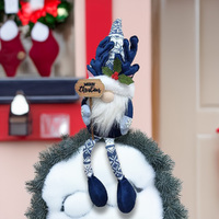 30cm Blue Christmas Gnome Shelf Sitter With Merry Christmas Sign image