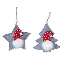 13cm Felt Santa Hanging Decoration - Assorted Designs image