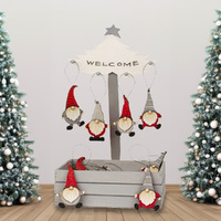 10.3cm Wooden Christmas Gnome Hanging Decoration - Assorted Designs image