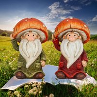 12cm Mushroom Gnome - Green Or Red image