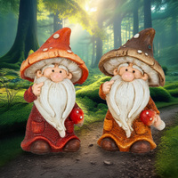 15.5cm Mushroom Gnome - Orange Or Red image