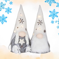 37cm Grey & White LED Christmas Gnome - Boy Or Girl image