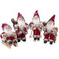 18cm Red & Grey Santa Hanging Decoration- Assorted Designs image