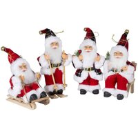 18cm Red & White Santa Hanging Decoration- Assorted Designs image