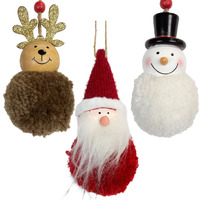 15cm Fabric Christmas Figurine Hanging Decoration- Assorted Designs image