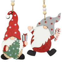 10cm Wooden Christmas Figurine Hanging Decoration- Assorted Designs image