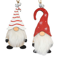 6cm Wooden Christmas Figurine Hanging Decoration- Assorted Designs image