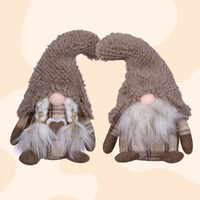 24cm Gnome With Brown Fluffy Hat - Boy Or Girl image