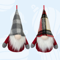 19cm Gnome With Tartan Hat Hanging Decoration - Assorted Designs image