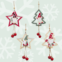 18cm Wooden Christmas Hanging Decoration - Assorted Designs image