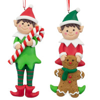 13cm Christmas Elves Hanging Decoration- Assorted Designs image