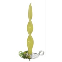 Christmas Candlestick Holder- Silver & Green image