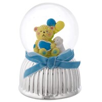 Blue & Silver Teddy Bear Musical Snow Globe (Andrew Lloyd Webber- Memory) image