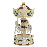 Red, Green & Yellow Horse Carousel Music Box (Twinkle Twinkle Little Star) image