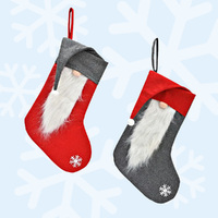 40cm Felt Gnome Christmas Stocking- Assorted Colours image