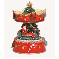 13cm Christmas Carousel Music Box (We Wish You A Merry Christmas) image