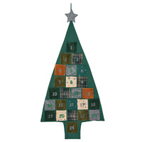 108cm Green Fabric Christmas Tree Advent Calendar image