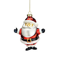 12cm Glass Santa Hanging Decoration image