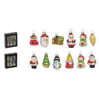 5cm Glass Christmas Hanging Ornaments (Set Of 6) - Assorted Designs image