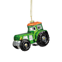 12cm Glass Tractor Hanging Decoration image