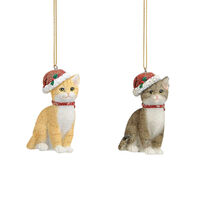 9cm Christmas Cat Hanging Decoration- Assorted Designs image