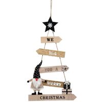 47cm Wooden Sign Christmas Tree Hanging Decoration image