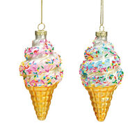 12cm Glass Ice-cream Hanging Decoration- Assorted Designs image