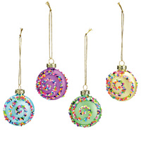 6cm Candy Glass Bauble Hanging Decoration- Assorted Designs image