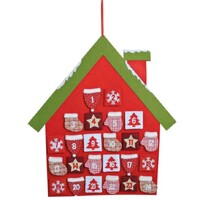 74cm Red & Green Christmas House Advent Calendar image