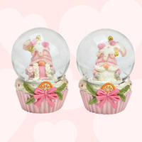 6cm Pink Cupcake Gnome Snow Globe- Boy Or Girl image