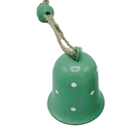 3cm Green Metal Christmas Bell Hanging Decoration image