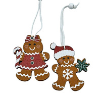 6cm Wooden Gingerbread Figurine Hanging Decoration- Assorted Designs image