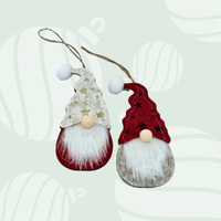 13cm Felt Gnome Hanging Decoration- Assorted Colours image