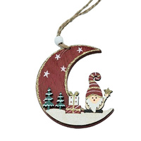 7cm Santa On Crescent Moon Hanging Decoration image