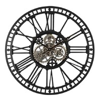 70cm Black Skeleton Moving Gear Clock By COUNTRYFIELD image