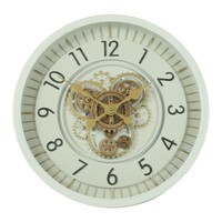 46cm Celestial White Moving Gear Wall Clock By COUNTRYFIELD image