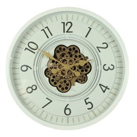 66cm Celestial White Moving Gear Wall Clock By COUNTRYFIELD image