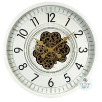 66cm Celestial White Moving Gear Wall Clock By COUNTRYFIELD image