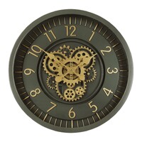 46cm Celestial Black & Gold Moving Gear Wall Clock By COUNTRYFIELD image