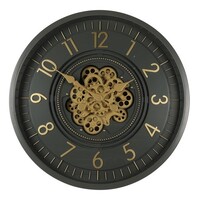 66cm Celestial Black & Gold Moving Gear Wall Clock By COUNTRYFIELD image