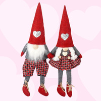 27cm Red Tartan Sweethearts Gnome - Boy Or Girl image