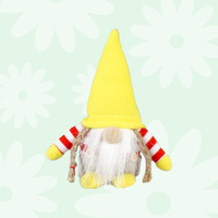 17cm Gnome With Yellow Hat & Stripey Clothes image