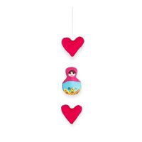 Russian Doll Hanging Decoration Garland- Pink & Blue 160cm image