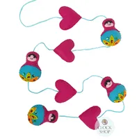 Russian Doll Hanging Decoration Garland- Pink & Blue 160cm image