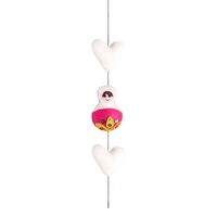 Russian Doll Hanging Decoration Garland- Pink & White 160cm image