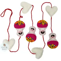 Russian Doll Hanging Decoration Garland- Pink & White 160cm image