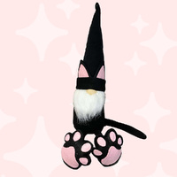 62cm Pink & Black Cat Gnome image