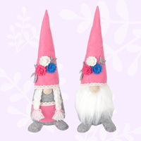 31.5cm Gnome With Pink Floral Hat - Boy Or Girl image