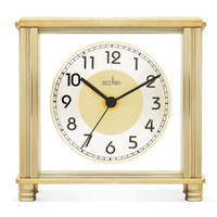 15cm Hampden Gold Battery Table Clock With Floating Dial By ACCTIM image